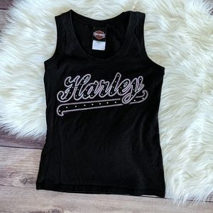 Harley Davidson black and pink tank top